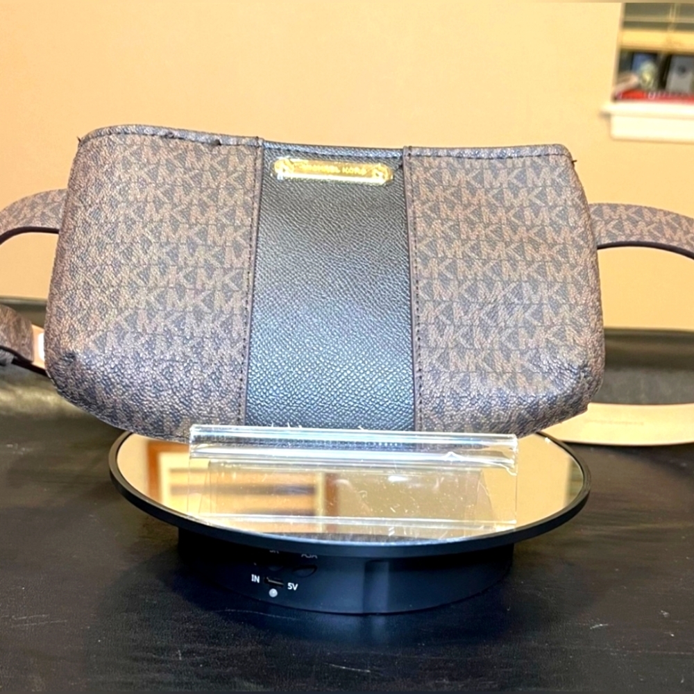 NWT Michael Kors Belt Bag. Signature Brown Logo with gold hardware